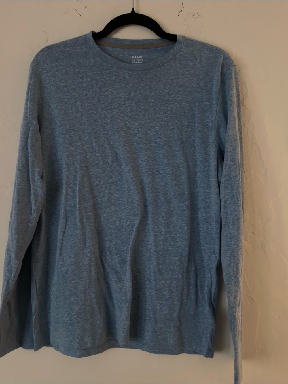 Old Navy Men’s Soft-Washed Long-Sleeve Crewneck T-Shirt - Light Blue